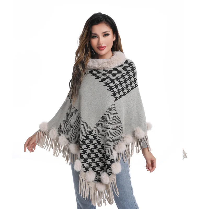 Gorgeous Fur Capes Fashion Elegant Cashmere Greatcoat For Women  Thick Warm Winter Women Cape Supplier Wholesale