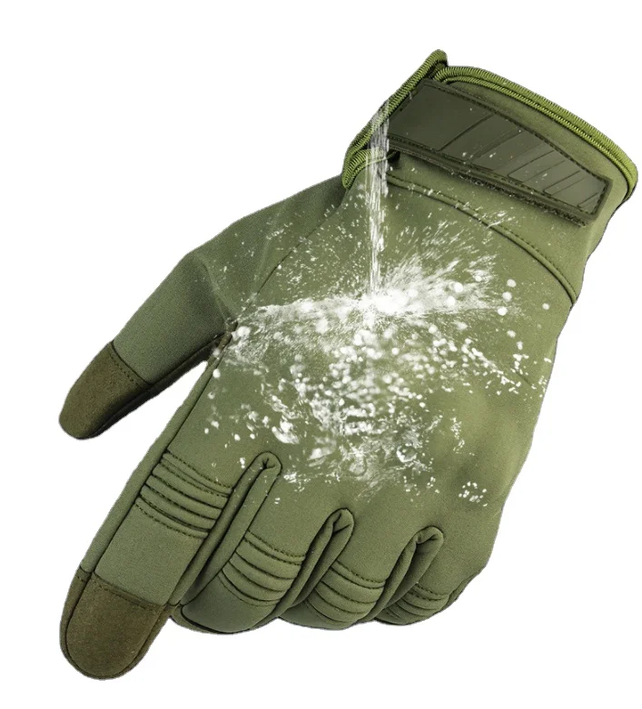 New camouflage anti-friction waterproof riding training racing  nylon rubber touch screen sport hunting gloves