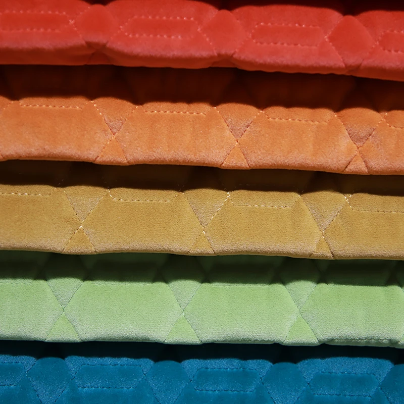JES Matte velvet quilting polyester velvet furniture fabric cheap price