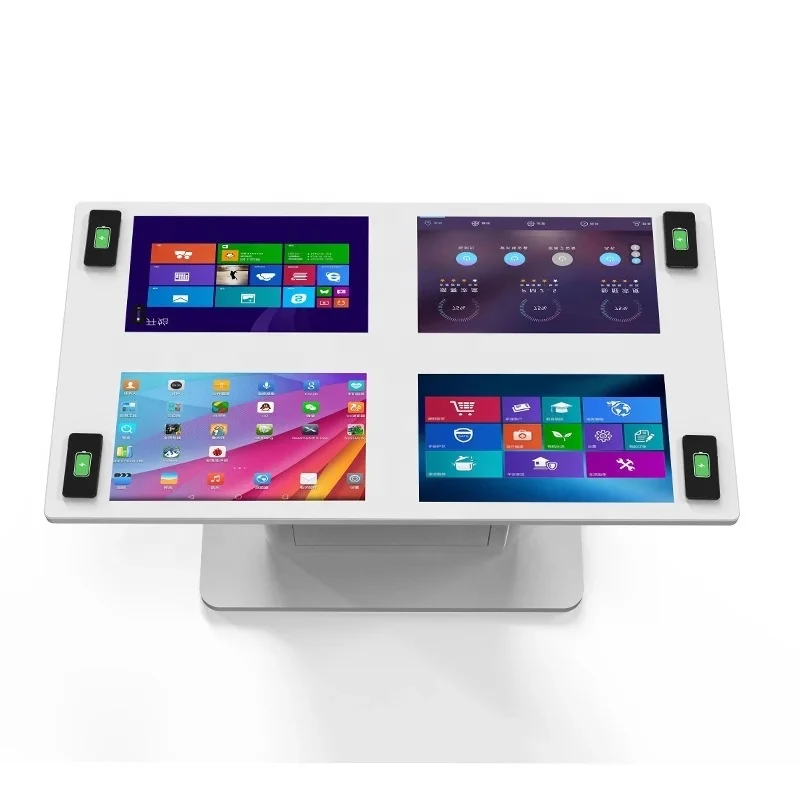 VISIGN Multi Double Restaurant Table With 43inch Horizontal Touch Screen Digital Signage Software Kiosk Advertising Displayer