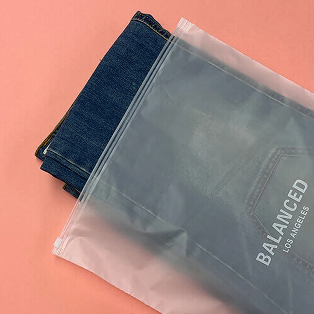 Индивидуальный экологически чистый матовый биоразлагаемый пакет с застежкой-молнией, полиэтиленовый мешок на молнии для одежды