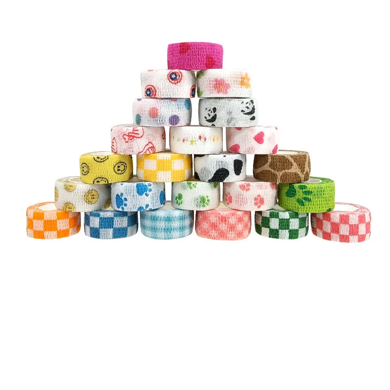 Печатные медицинский самоклеющийся склеить эластичный бинт 4,5 м красочные спортивные оберточная лента для сустава пальцев до колена аптечка первой помощи ПЭТ водопроводной воды