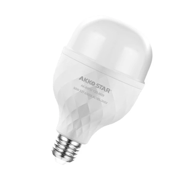 AKKO STAR IC Drive LED Chip 15W/20W/30W/40W/50W B22 E27 185-265V T Shape PP-Cover LED Bulb Light