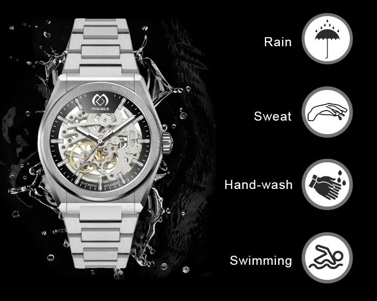 waterproof watch Automatic watch custom logo watch mechanisms movements