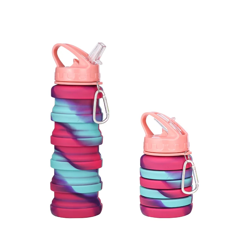 Factory price direct sale of silicone folding water bottles can be customized color silicone material water bottles