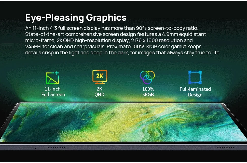 Планшетный ПК 11 0 дюйма 4 + 64 Гб 4G CPU Android 10