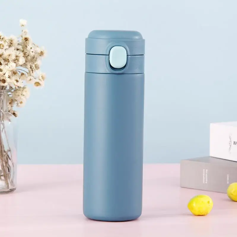 Stainless Steel Tumbler Mugs garrafa de agua vidro personalizada Double Walled With Bamboo Lid Clear Japese Style Cup