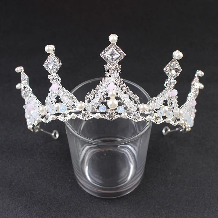 New High Quality Luxury Crystal Rhinestone Headdress Bridal Hair Accessories Brida Alloy Pearl Princess Tiaras and Crowns