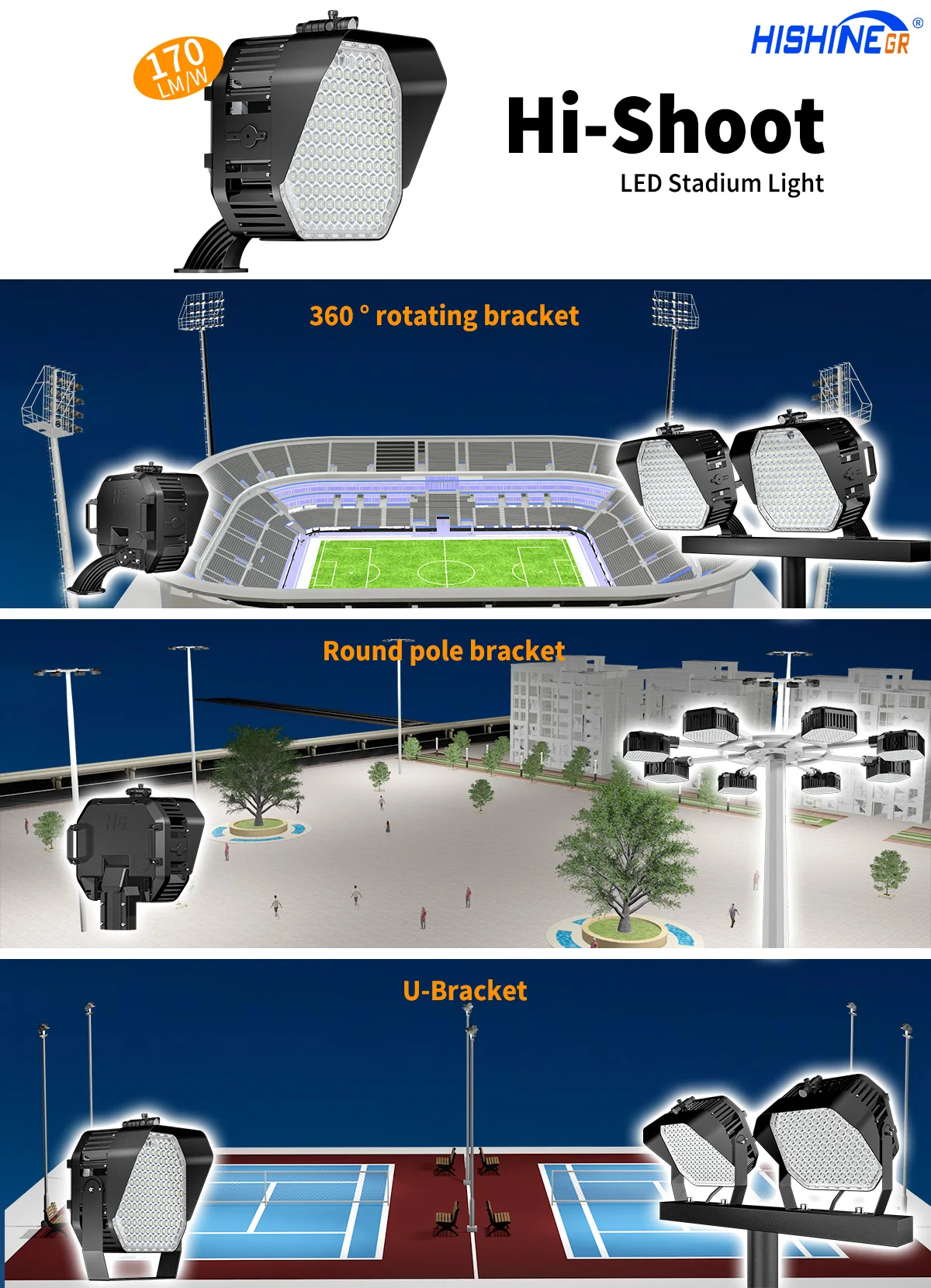Led Airport lighting System 1000W 600w 102000 lumen led high mast light