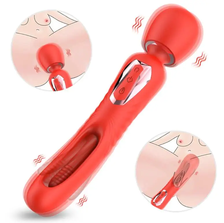 Powerful Tapping Flapping AV Massage Wand Dildo Vibrator 10 Mode Vagina G Spot Stimulator Clitoris Anal Sex Toys for Women%