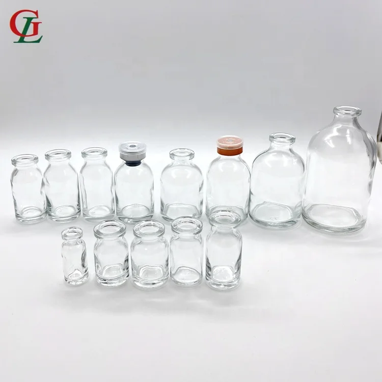 China supplier pharmaceutical glass packaging Neutral Borosilicate vials for Injection Saline, Antibiotics glass vial inall size
