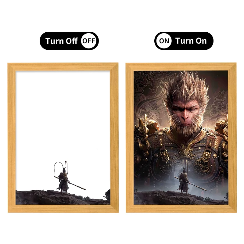 Лидер продаж фоторамка Wukong Black Myth арт-деко дизайн с подвижной функцией и световыми эффектами натюрморт