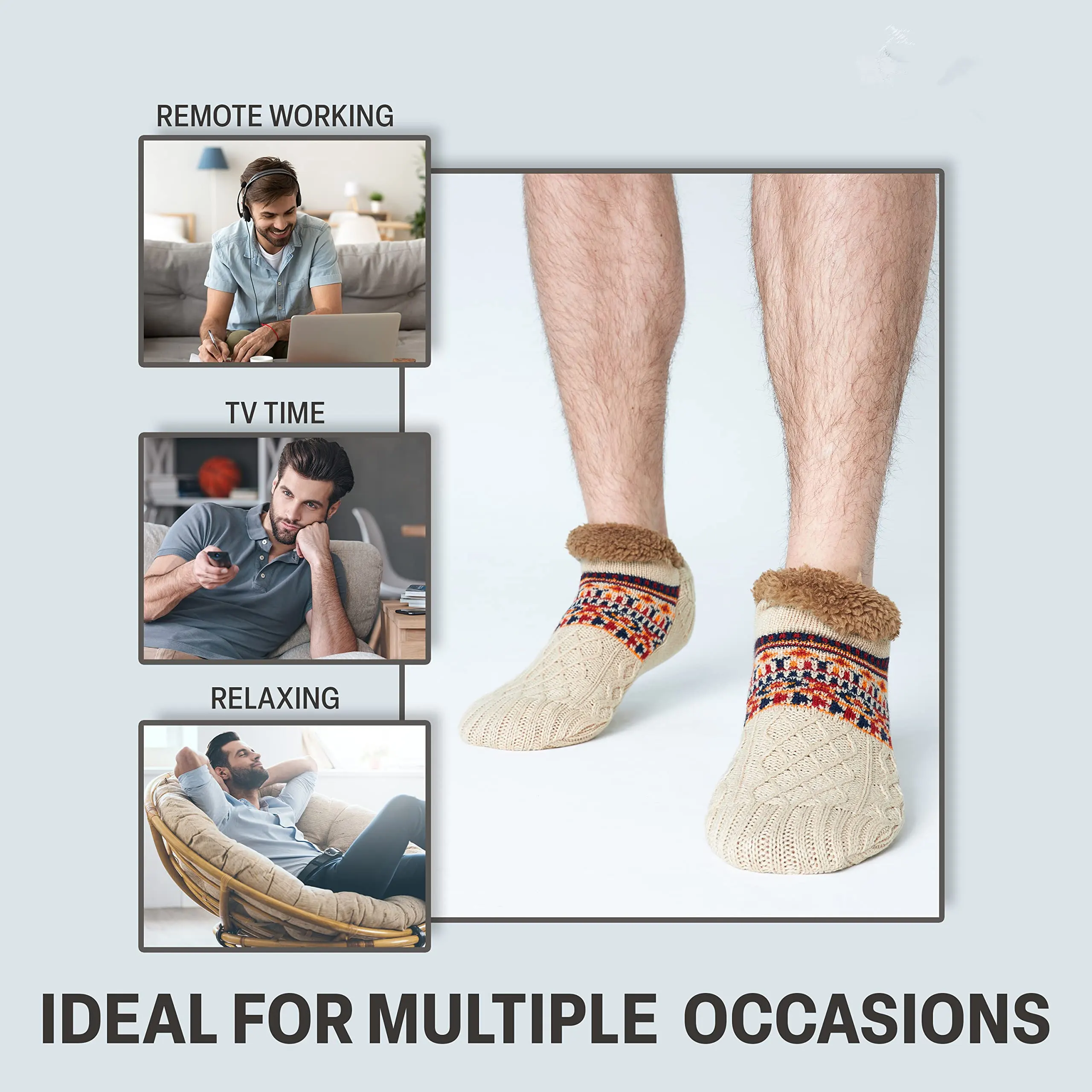 2024 Winter Sherpa Fuzzy Bed Thick Wholesale Slipper Soft Home Fluffy Indoor Non-slip Thermal Organic Warm Sock