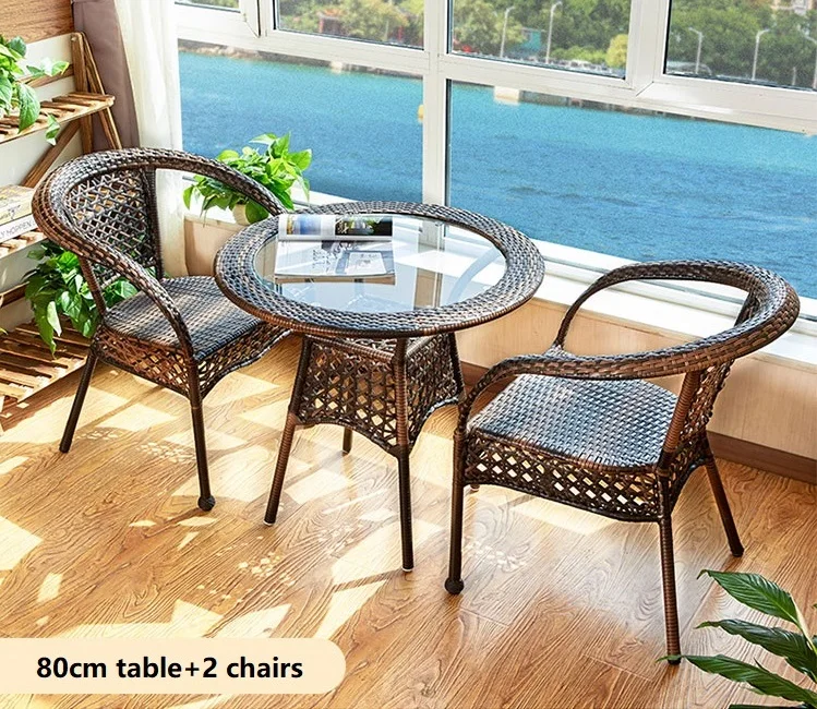 Hot Sale Outdoor Popular Rattan Chair Dining Table Coffee Table sets Two seats four seats