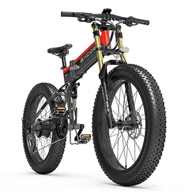 EU UK Warehouse New Design CE ebike Full Suspension 1000W Powerful Electric Folding Bike 17.5AH 26inch Fat Tire Electric Bike