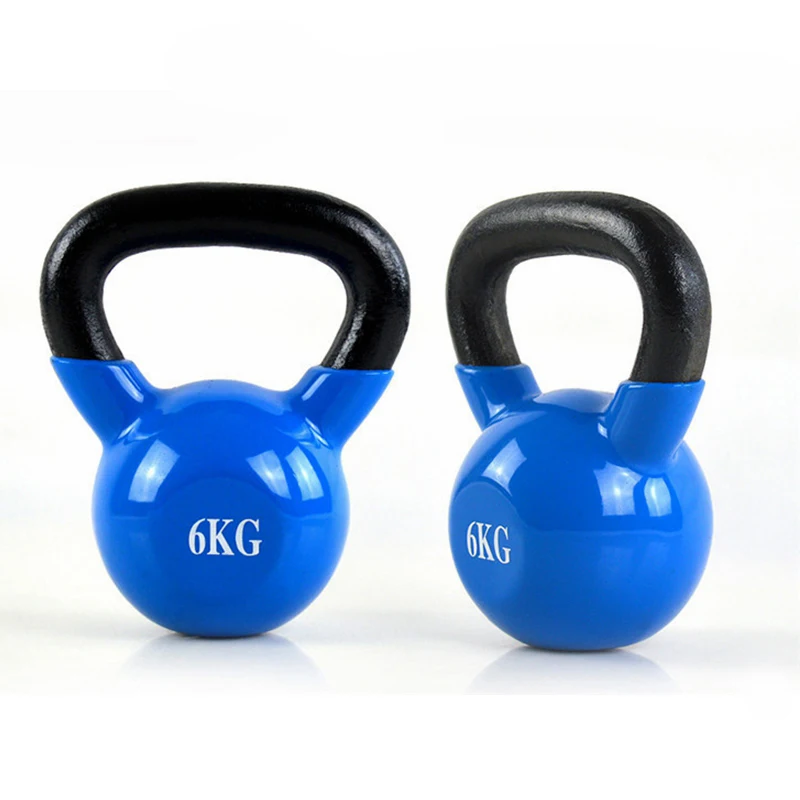 Custom logo factory price powder coated black cast iron kettlebell