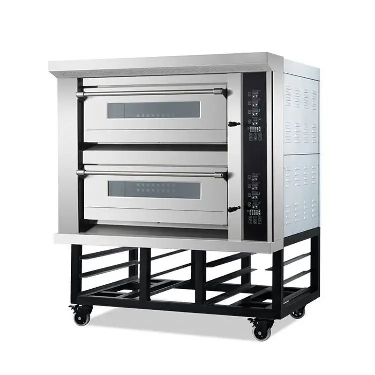 Best Selling Authentic Brick Lava product Stone High Capacity Gas Fired 3 Burner Rotate Oven For baking