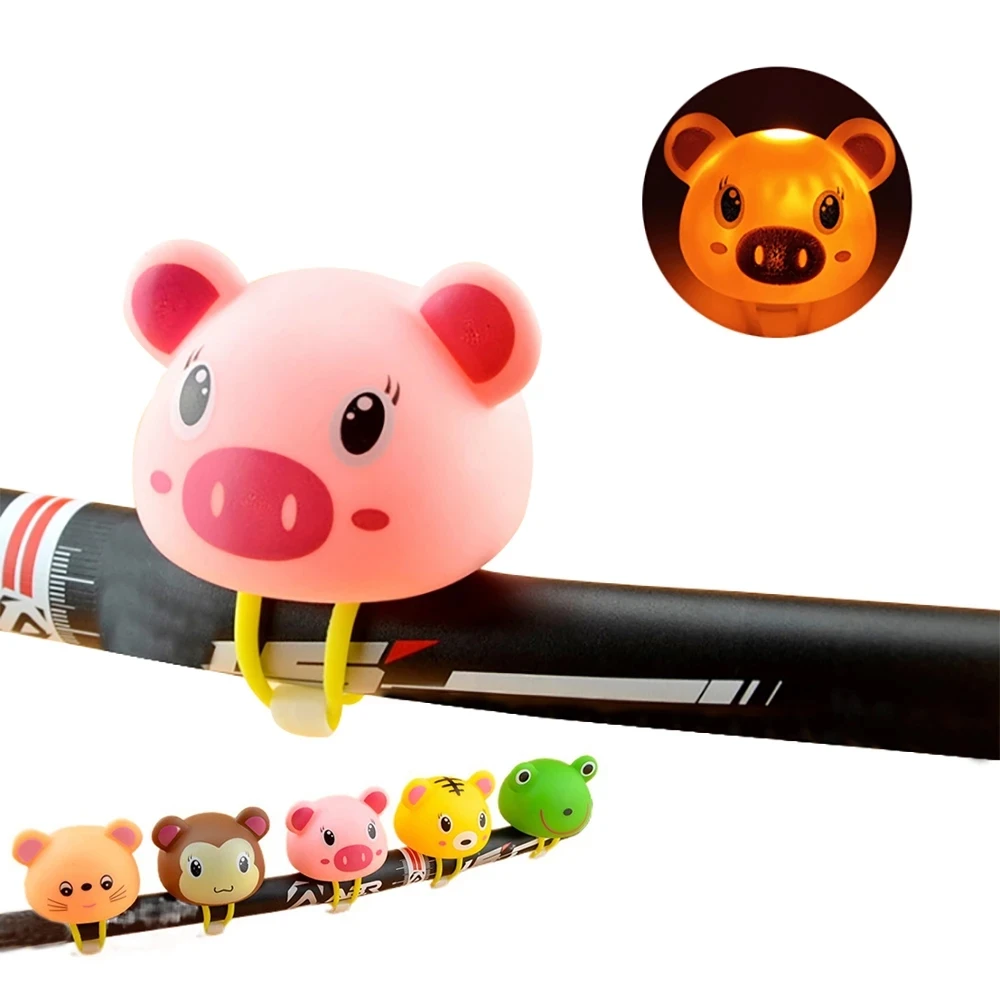 Cute Animal Bicycle Bell Safety Rubber Kids Adult Tricycle Scooter Handlebar Air Horn Ring Bike Accessories