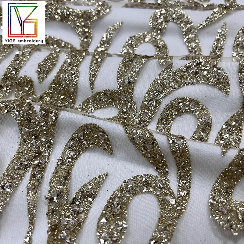 2022 New design luxury french rose gold glitter lace shining net africain lace Evening Dress fabric