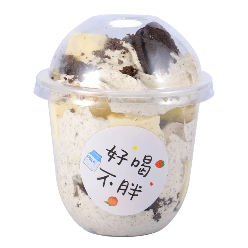 U-shaped Disposable Transparent Cup With Lid 260ml 360ml 500ml pp Material For Tea Milk Wine Tequila Soda Cake Drink