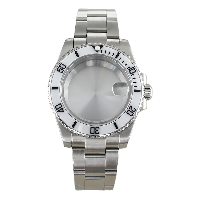 luxury 40mm Watch Case+Strap Accessory Stainless Steel Wristwatch Band for SEIKO NH35 Nh36 NH38 Eta 2824 Miyota 8215 Movement