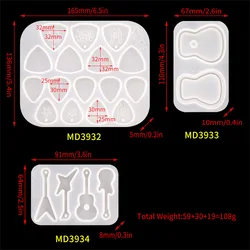 Resin Mold Silicone Handmade Guitar Picks Box Plectrums Mold Guitar Bass Picks Keychain Pendant Jewelry Mold Craft Supplies