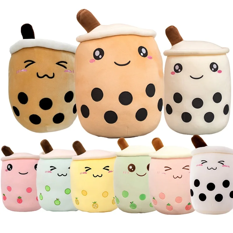 2022 Drop Shipping Bubble Boba Peluches Boba Tea Plushie Toy Milk Tea Pearl Cup Plush Pillow Stuffed Boba Plush