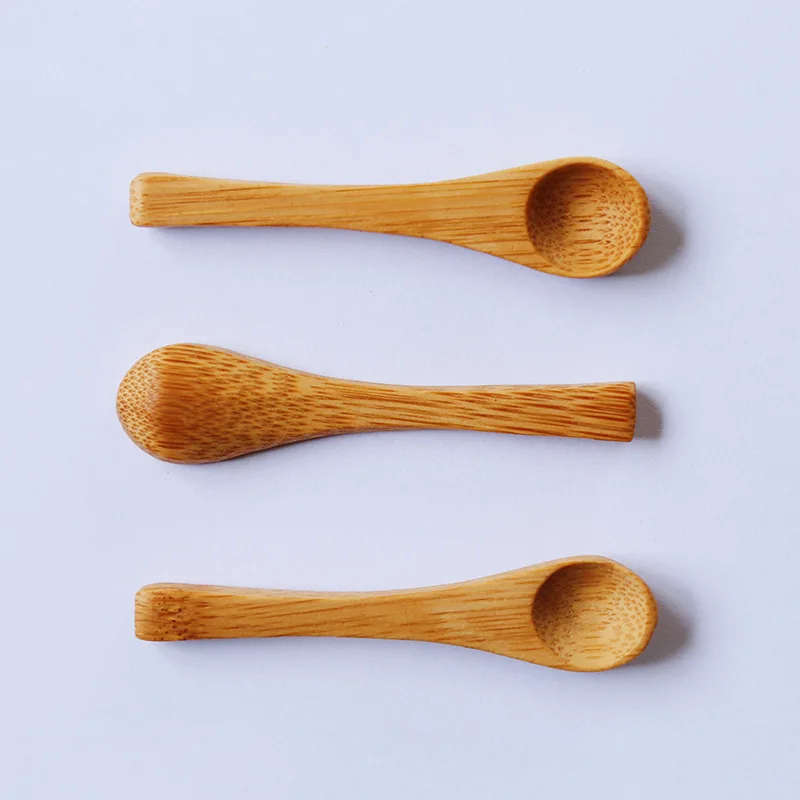Manufacturers supply 7X1.5 carbonized oil ice cream bamboo scoop ear scoop powder scoop quantity is preferred