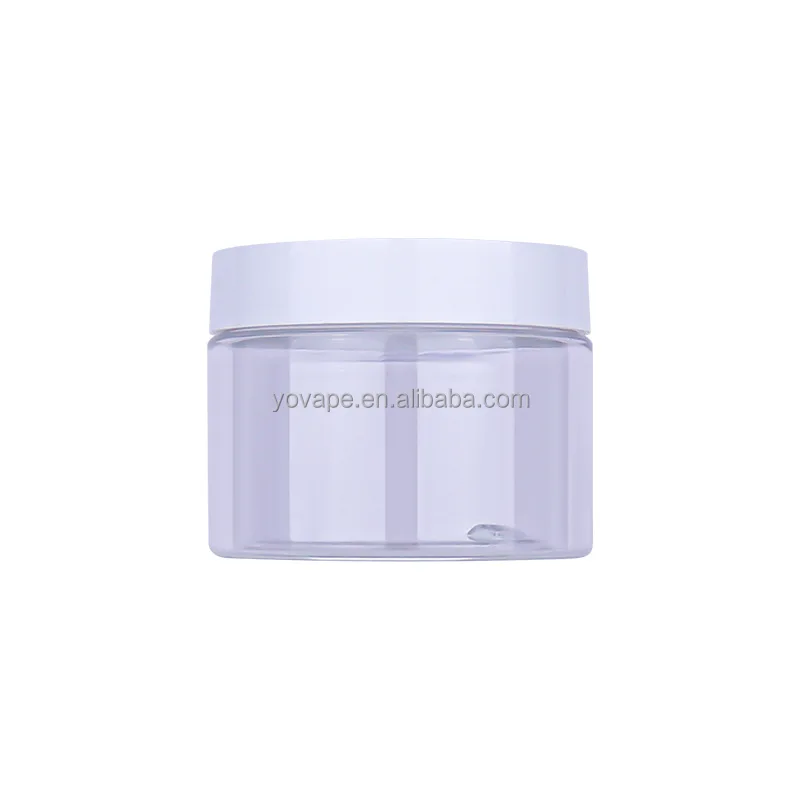 Low wide mouth jar for teeth whitening bath salt 50g 50 ml 80ml 8 Oz 16oz serum creme pet plastic bottle cosmetic jars with lids