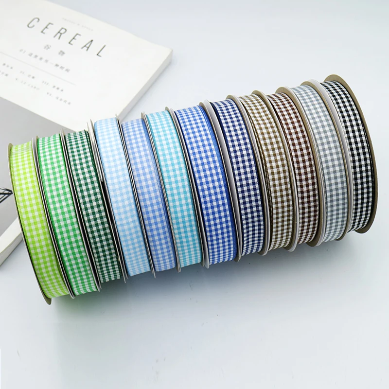 bulk ribbon wholesale cake rolls christmas gingham ribbon and bow  for festeival decraotion gift box packing ribbbon roll