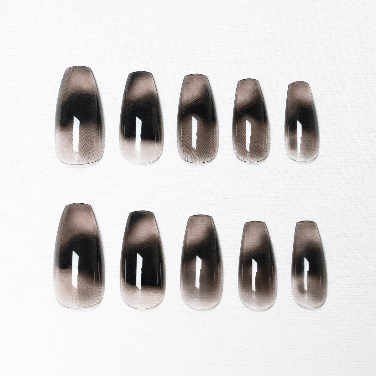 24 pieces/box French ballet actress coffin false nails  black tie-dye  wearable removable nails full coverage