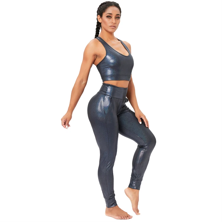 2022 Eation Wholesale Active Wear Yoga Apparels Women Embossed Yoga Set Work Out Sport Bra And High Waist Leggings Pants Gym Fit