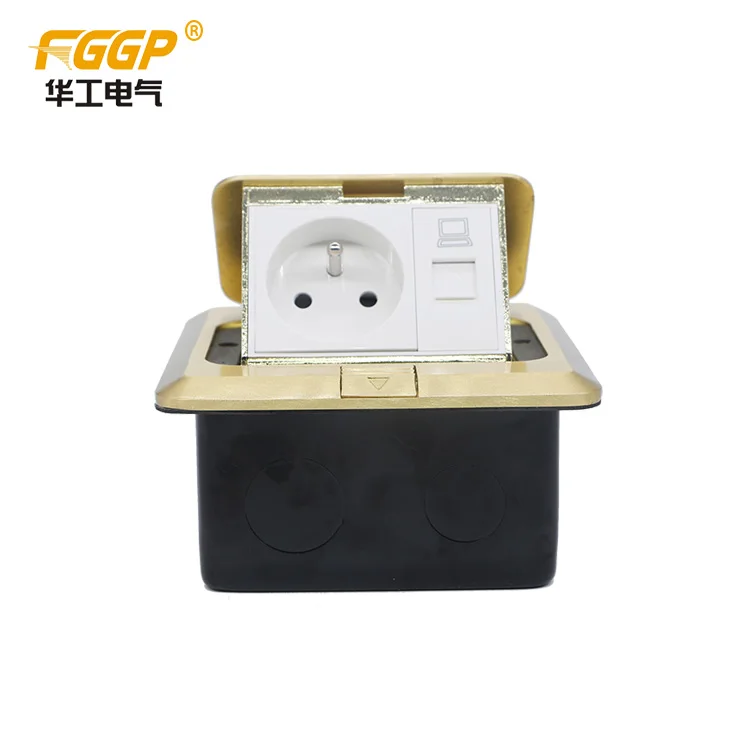 
SAA GCC CE RoHs TUV 16a 250v french floor mounted pop-up type floor socket outlet 