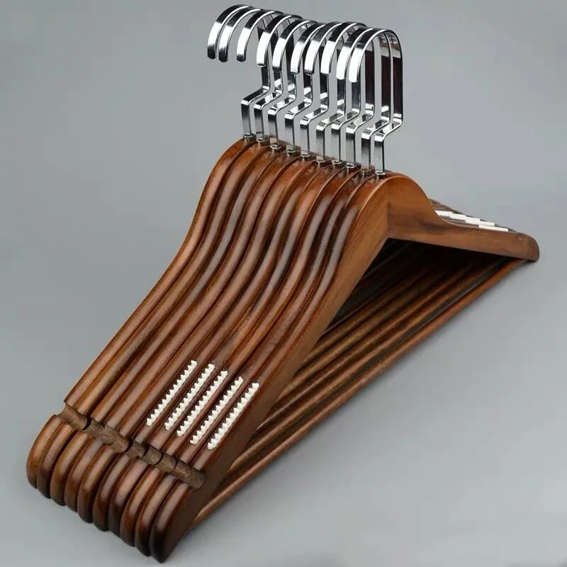 Solid Wood Hanger Hotel Clothing Store Clothes Wooden Thickened Thick Hanger Wholesale Hanger