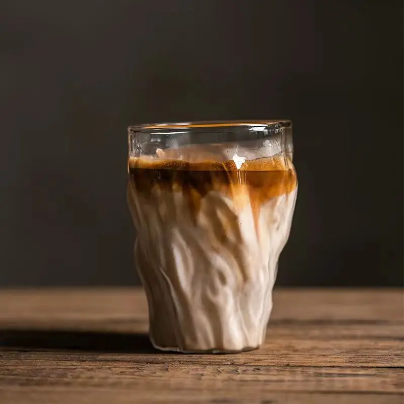 High borosilicate glass water cup with lids and straws,large belly cup, milk cup, heat-resistant glass colored handle cup