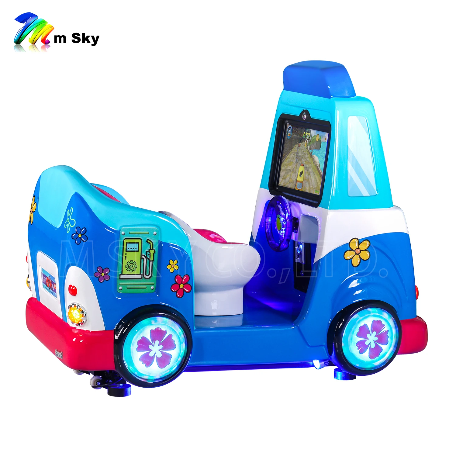 2024 family 2 seats parent-child Fiberglass video game swing Car Coin Operated Kiddie Rides vending indoor for shopping mall