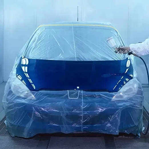 Protective Pe Paper Taped 14 Days Uv Blue Pre Tape Masking Film for Car Painting