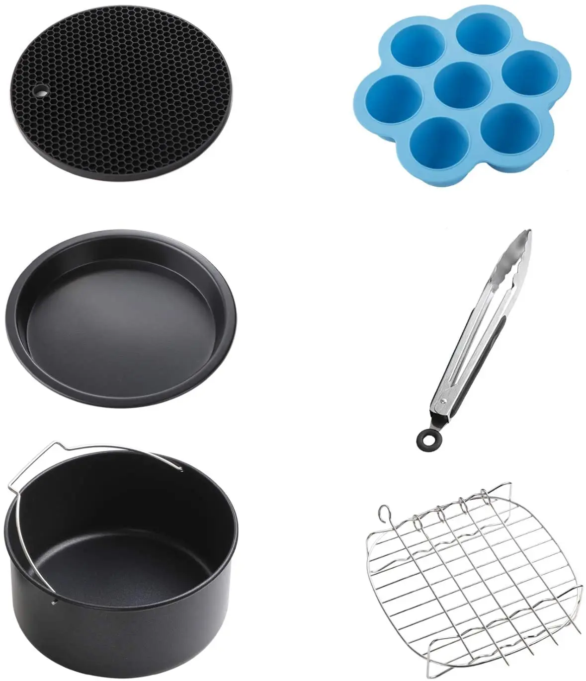 Аксессуары для домашней сковороды 6 шт. корзина жарки тарелка пиццы коврик гриля кастрюли