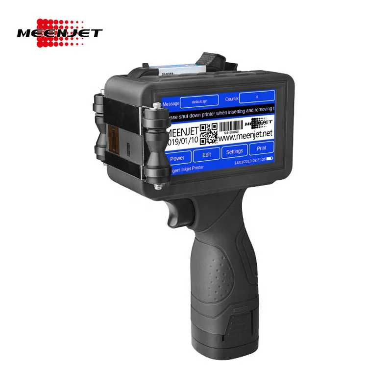 Meenjet Industrial Inkjet Coder Factory Directly Wholesale Hand held Marking Portable Coding Printer Inkjet Machine for Plastic