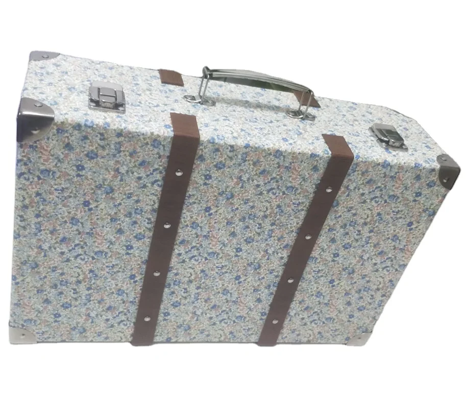 hot selling large cardboard fabric Suitcase Gift Box With Handle made in Shenzhen China