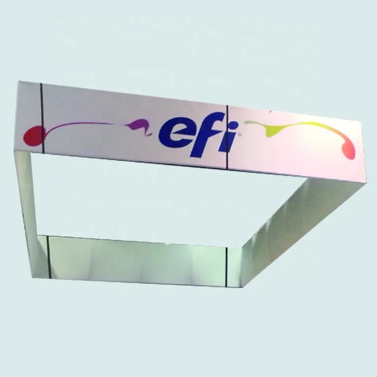 Индивидуальный дизайн квадратная алюминиевая Натяжная тканевая наволочка рекламная выставка выставочный стенд подвесной потолочный баннер