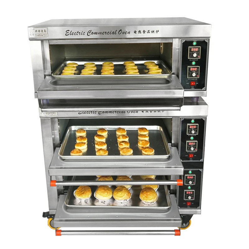 bakery equipment 2 tray luxurious tempered glass split-type bread pizza electric baking oven deck oven