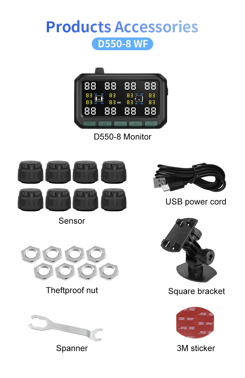 universal Motorhome tpms tyre tire pressure monitor monitoring system careud