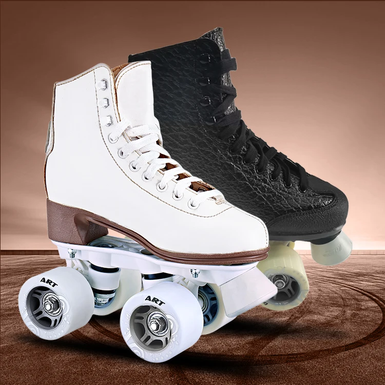 Custom Leather 4 Wheels Roller-Skate Shoes Boot Quad Roller Skate for Teen Children Kid Girl Boy Men Women Adult