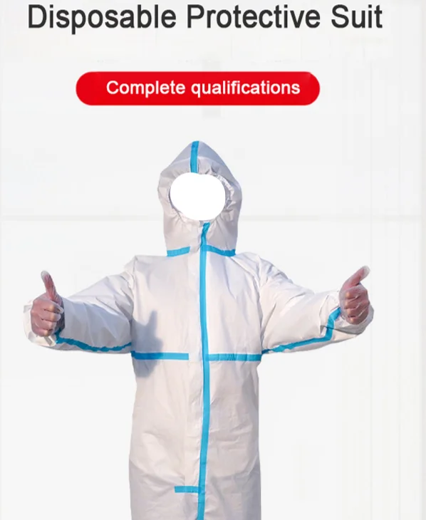Medical Disposable Hazmat Suit Coverall Isolation Gown Protective Clothing