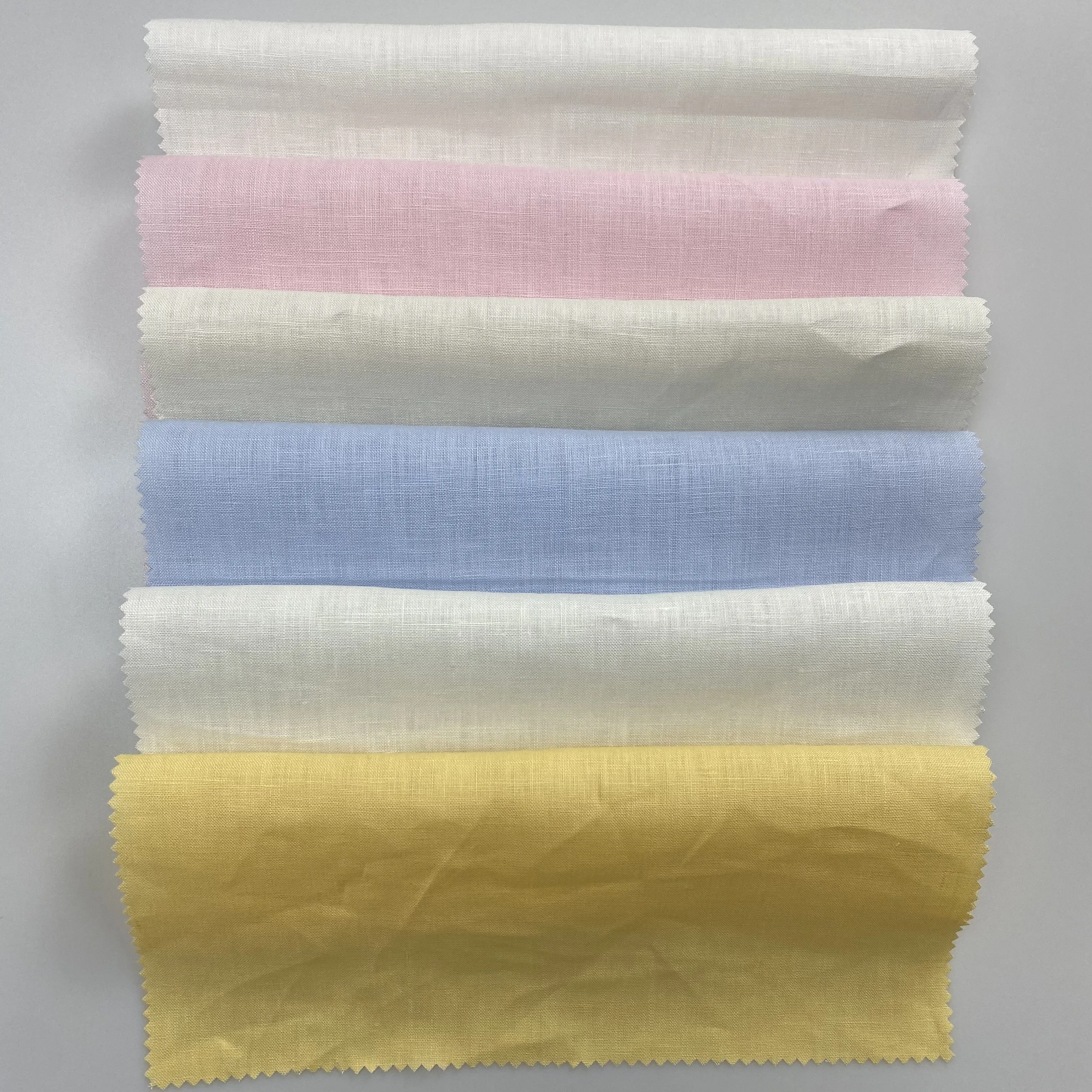 Экологичная Легкая однотонная чистая белая 100% льняная ткань для мужских рубашек