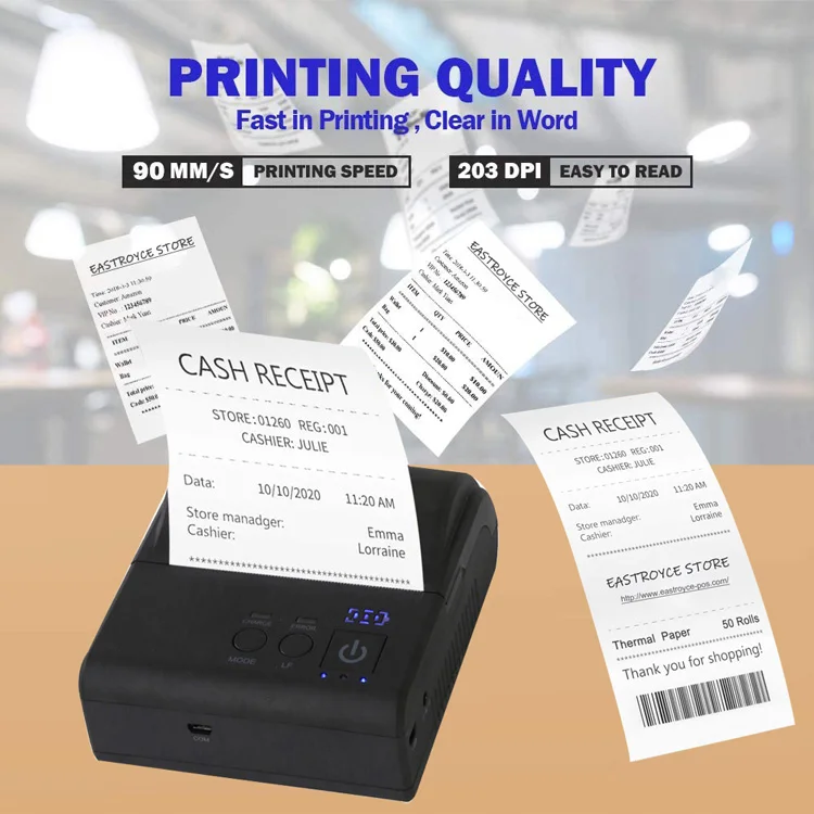 ER-80B2W Pocket Mini Handheld Android Wireless Portable Receipt Bill Ticket Printer