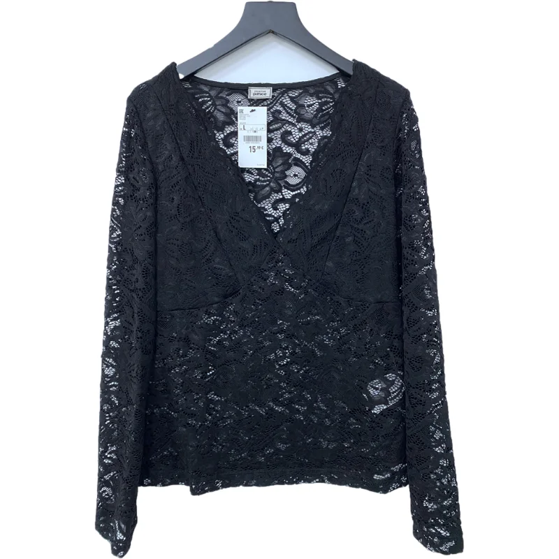2021 Black Long Sleeves Blouses Clothing Lace Tops Wholesale Apparel