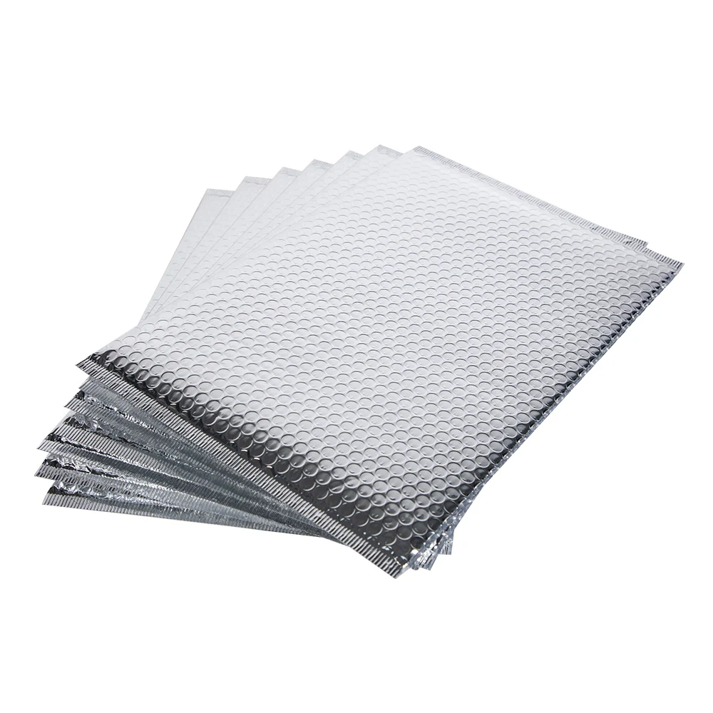 Extra Wide Glossy Metallic Silver Poly Bubble Mailers Glamour Envelopes Bags Perfect for DVD Wide CD