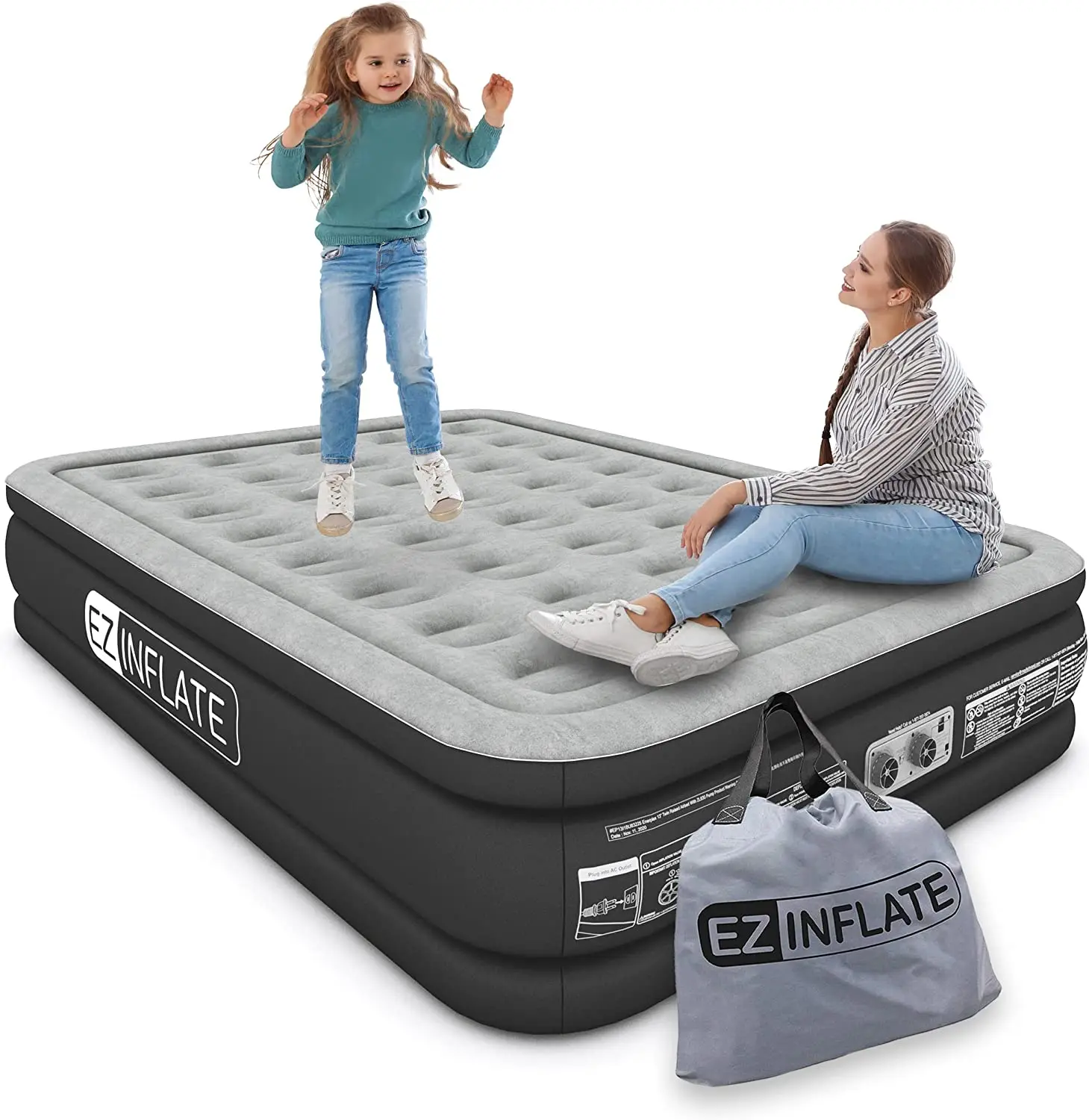Double High Luxury Air Mattress with Built in Pump, Inflatable Mattress